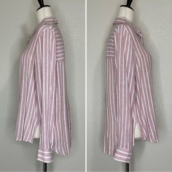 Rails Linen Blend Sydney Stripe Button Down Shirt - Picture 6 of 13